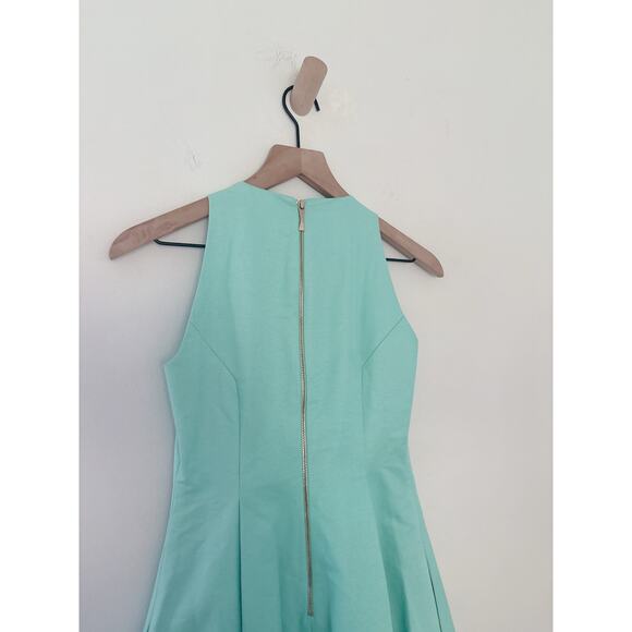 Kate Spade Angelika Teal Silk Blend Fit & Flare Mini Dress Size 0 Wedding Guest - Picture 10 of 11